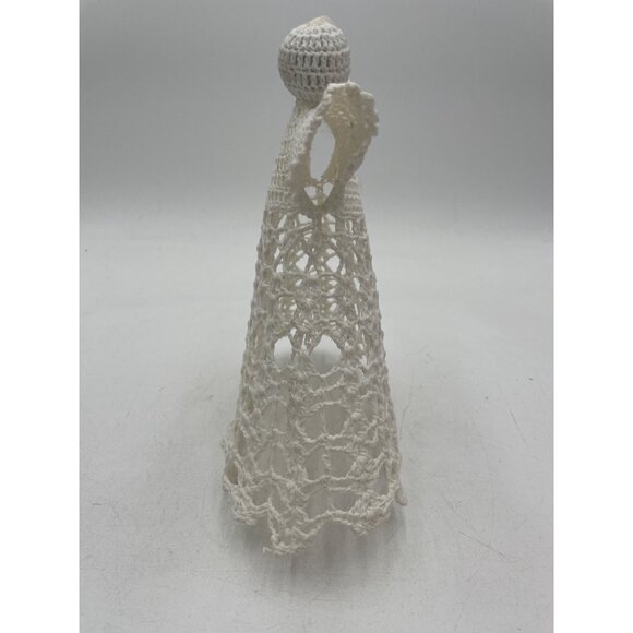 Handcrafted White Crochet Angel Ornament Decoration Christmas Tree Topper - Picture 4 of 6